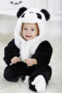 清仓特价:熊猫哈衣冬季婴儿动物造型哈衣连体衣童装男女棉衣包邮