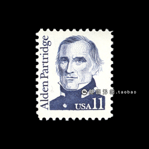 美国1985 理军事学院创办人阿尔登·帕特里奇 雕刻版外国邮票