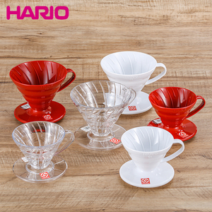 日本进口HARIO 手冲咖啡滤杯 经典V60树脂过滤杯 玻璃分享壶 套装