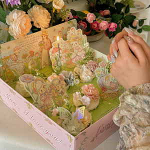 抱抱酱同款母亲节莫奈花园纸杯蛋糕盒花朵鲜花女王鲜花烘焙包装盒