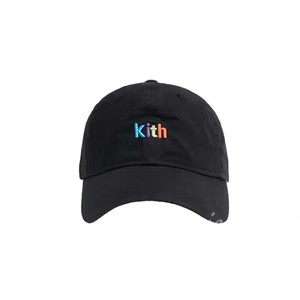 KITH TREATS 三方联名彩虹色字母刺绣弯檐帽子男女遮阳棒球鸭舌帽