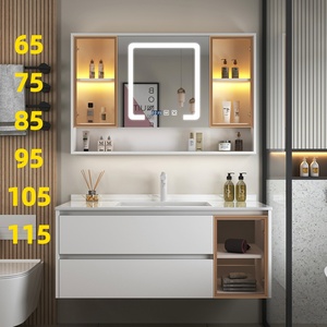 85CM浴室柜65/75厘米95公分105洗手洗脸盆柜组合挂墙式洗漱台智能