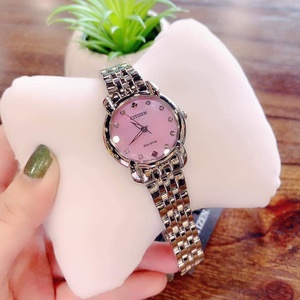 海外代购正品Citizen西铁城女表 JOLIE系列 樱花粉镶钻珍珠母手表