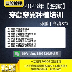 穿颧穿翼种植培训 理论和模型实操孙鹏种植高手 口腔视频课程8101