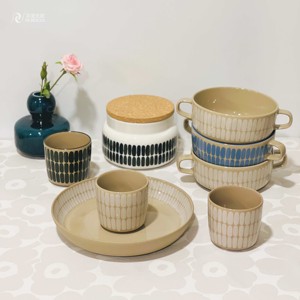 特价22新品 芬兰marimekko Alku米蓝墨绿罂粟花鸡蛋杯双耳碗深盘