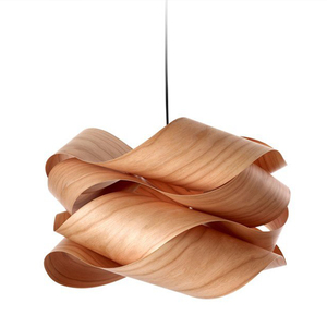 北欧餐厅吊灯设计师木艺创意个性客厅卧室灯简约现代手工木皮灯饰