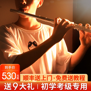 岚雅伦16开闭孔长笛乐器 学生成人儿童初学入门考级c调长笛子
