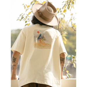 MIZUTOKI SS24 爵士手绘印花T恤 305g重磅抛光高织棉白墨直喷短袖