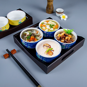 新中式复古分餐特色凉冷菜小吃碗盘海鲜拼盘组合餐具三四宫格碗碟