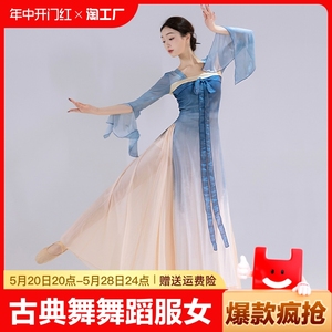 古典舞舞蹈服女汉唐飘带身韵飘逸长款纱衣中国舞演出服装新疆舞