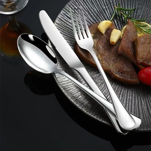 西餐餐具牛排刀叉三件套不锈钢叉子勺子套装家用牛排盘西餐盘成人