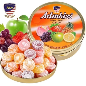 ADM综合水果味硬糖喜糖铁盒罐装伴手礼六一儿童节日糖果礼物零食