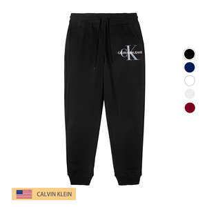 美国CK CALVIN KLEIN JEANS男加绒卫裤修身休闲印花小脚长裤秋冬