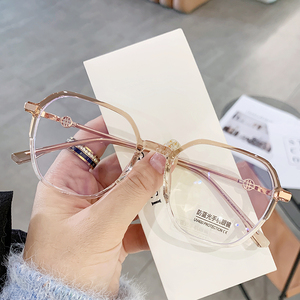 透明框架眼镜女韩版潮网上可配近视镜片有度数防蓝光大框素颜神器