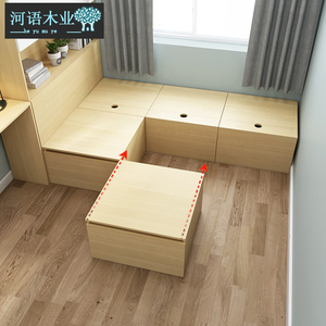 木箱子拼床组合箱子储物儿童小户型日式收纳网红二胎榻榻米箱魔方