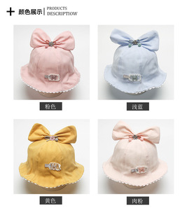 韩版宝宝春夏遮阳帽太阳帽大檐帽女孩男宝婴幼儿0-3-4-5个月1-2岁