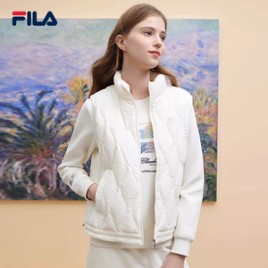 FILA x THE MET斐乐莫奈联名女子羽绒马甲2023冬新保暖立领外套女