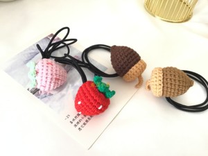 水果发绳材料包DIY纯手工毛线diy草莓打发时间钩织发饰发圈皮筋