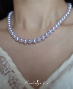 「淡紫色舞会」法式复古小众百搭高级感珍珠纯银手链/项链/锁骨链