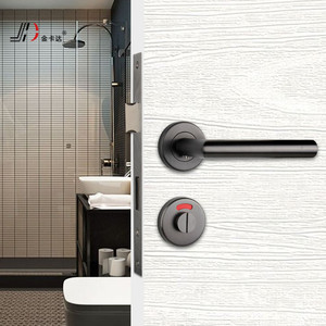 通用卫生间门锁厕所卫生间木门锁有人无人指示分体锁黑色金色门锁