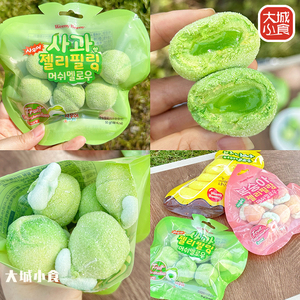 韩国进口零食 友施GS25夹心香蕉桃子苹果棉花糖鸡蛋造型软糖QQ糖