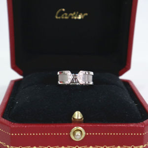 二手Cartier 卡地亚 双C 天使之吻  镶钻戒指