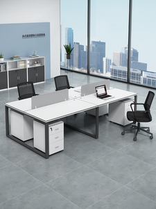 职员办公桌双人位4办公室钢架桌椅组合屏风简约现代6员工位电脑桌