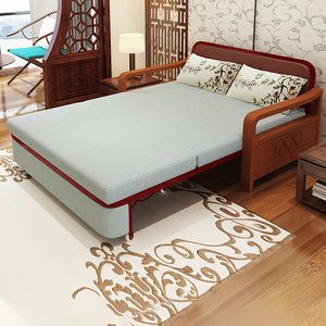 沙发小户型可以当床 书房沙发床两用多功能 抽拉式实木可折叠双人