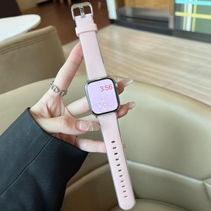 适用苹果手表S8表带简约柔软硅胶applewatch果冻透明彩色iwatch女