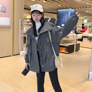 2024新款今年流行风衣女中长款小个子春秋季学生韩版休闲工装外套