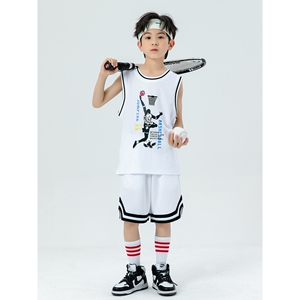 适用乔丹男童篮球服套装夏季中大童运动训练衣服儿童速干两件套薄