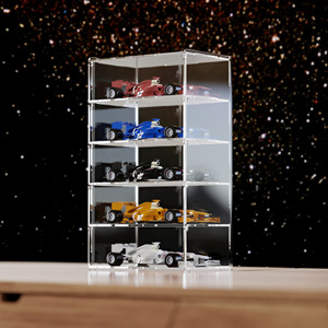 亚力克多层透明收藏展示盒四驱车车模玩具防尘收纳盒透明展示盒