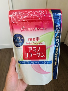 日本代购meiji明治氨基酸胶原蛋白粉196g+21g增量装217g 28天+3天