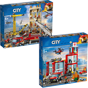 60216城市警察系列消防救援队60110消防总局基地拼装乐高积木玩具
