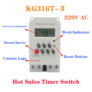 HOLSO英文款KG316T-Ⅱ 时控开关定时器220v AC 30A Timer Switch