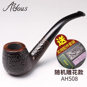 爱斗仕adous 黑檀木过滤烟斗 石楠木雕刻烟嘴烟丝实木手工老式男