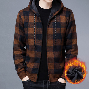 秋冬季针织衫男士开衫韩版潮流外套加绒加厚线衣外穿毛衣大码上衣