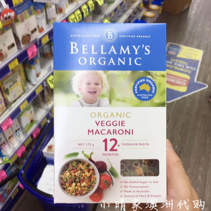 澳洲贝拉米有机婴儿蔬菜面12个月+宝宝通心粉辅食Bellamy's