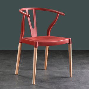 创意设计师椅洽谈桌椅组合中式茶椅塑料靠背餐椅简约会客接待椅子