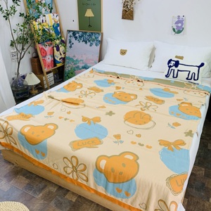 竹纤维盖毯纱布冷感毯夏季薄款毛巾被沙发毯冰丝凉感午睡空调毯子