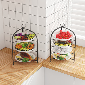 厨房多层配菜盘家用多功能备菜神器置物架台面放菜架子可折叠收纳