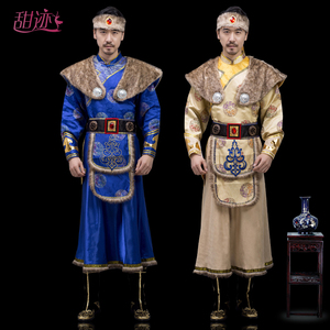内蒙古服装男少数民族舞蹈服冬季藏族舞蹈演出服装藏袍蒙古服饰男