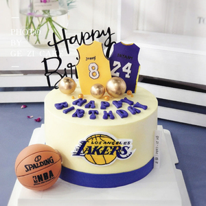 男孩篮球生日蛋糕装饰摆件烘焙24号篮球衣服篮球鞋男生插牌插件