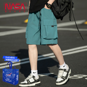 NASA联名腰带户外速干休闲美式短裤沙滩冲浪裤五分裤潮牌男女中裤