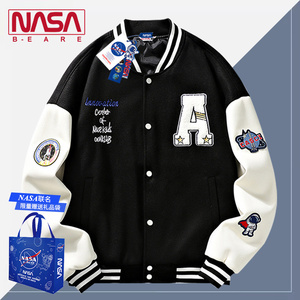 NASA联名棒球服男女款外套春秋季宽松潮牌情侣休闲夹克大码棒球衫