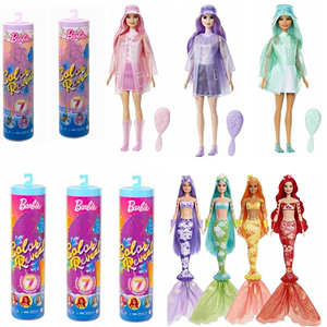 Barbie芭比魔发娃娃惊喜变色泡水盲盒美人鱼女孩过家家玩具HDN71