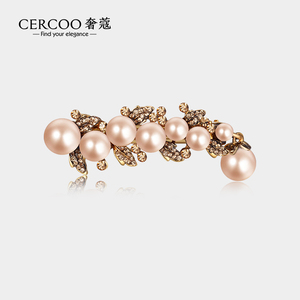 Cercoo/奢蔻复古礼赞巴洛克珍珠发夹水钻顶夹后脑勺发卡子高级感