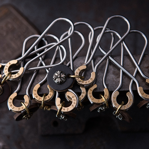 美式复古钥匙扣 阿美咔叽风格 黄铜与不锈钢材质