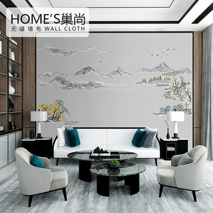 刺绣无缝墙布