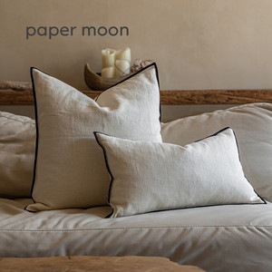 侘寂风白色棉麻抱枕高档极简现代沙发靠垫客厅飘窗靠枕正方形枕套